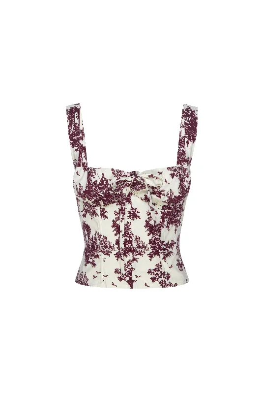 AGNES CORSET - MAROON TOILE