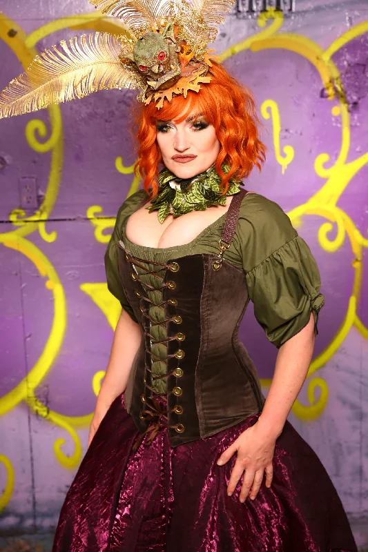 Aurora Corset in Smoke Velvet #4 - Moss & Maple Collection