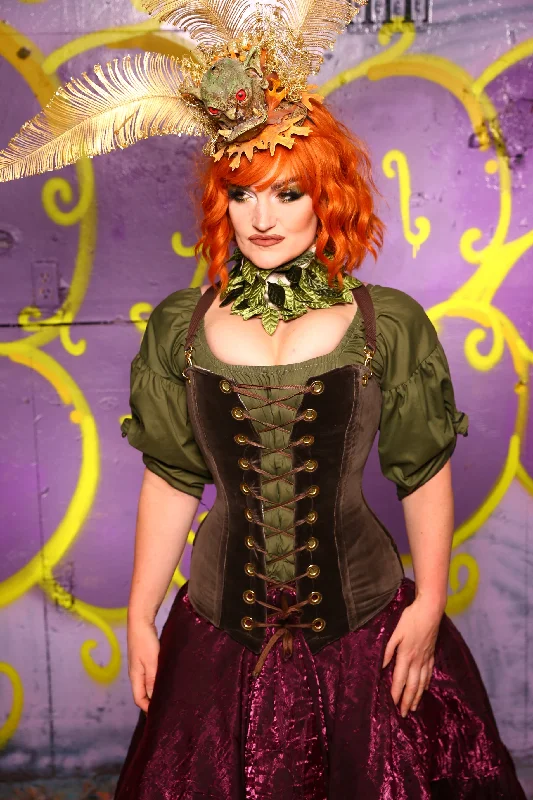 Aurora Corset in Smoke Velvet #4 - Moss & Maple Collection