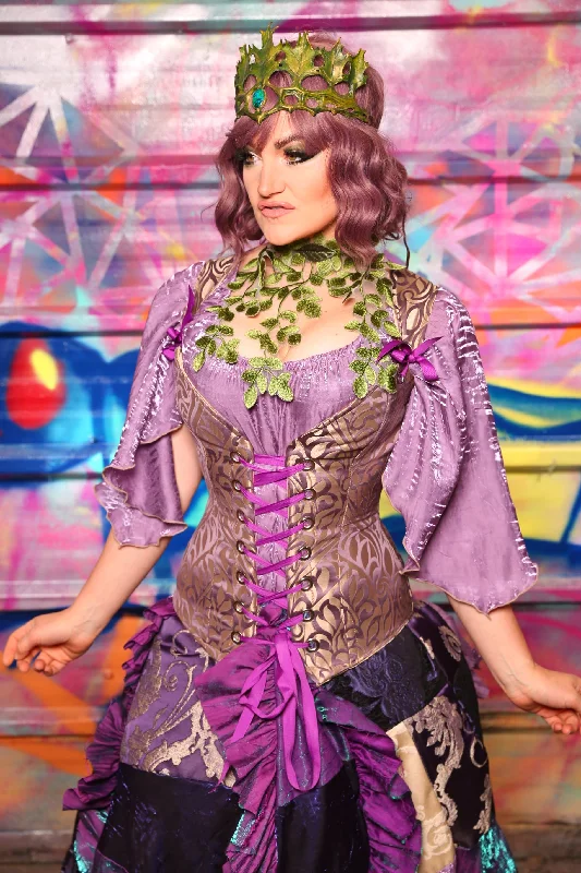 Courtier Corset In Lavender Damask #3 - Sugarplums & Pixie Sticks Collection