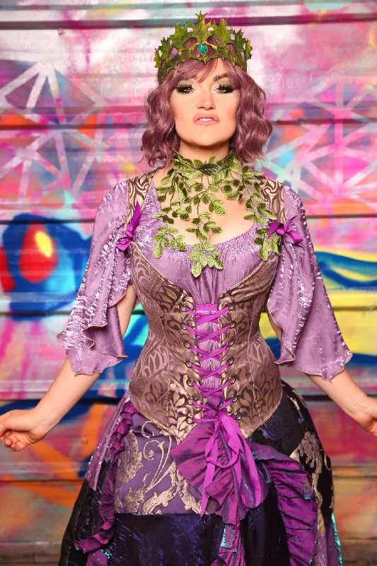 Courtier Corset In Lavender Damask #3 - Sugarplums & Pixie Sticks Collection