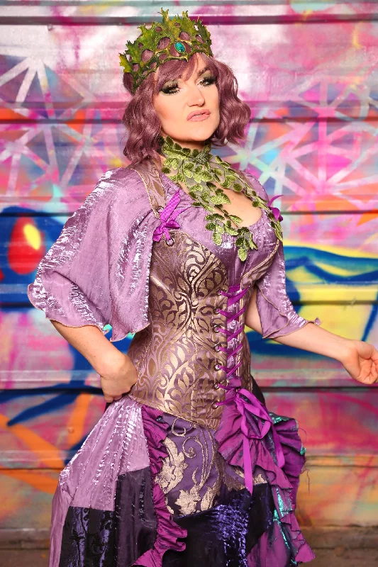 Courtier Corset In Lavender Damask #3 - Sugarplums & Pixie Sticks Collection