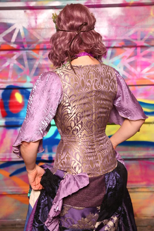 Courtier Corset In Lavender Damask #3 - Sugarplums & Pixie Sticks Collection