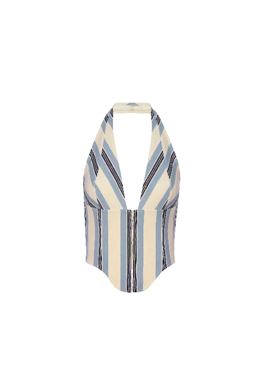 MARA CORSET - BLACK AND BLUE STRIPE