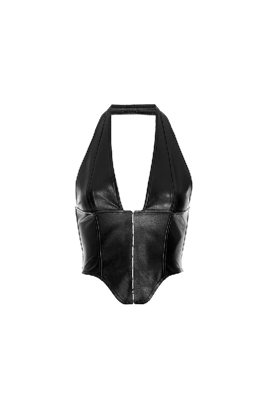 MARA CORSET - BLACK LEATHER