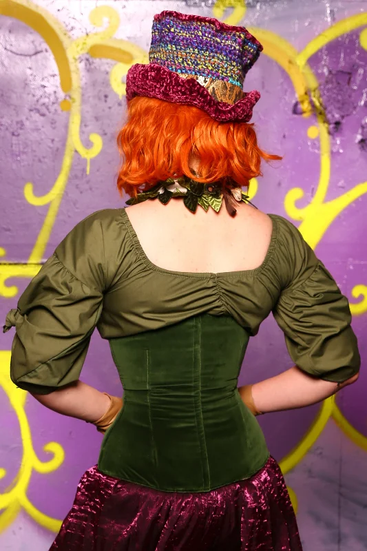 Wench Corset in Green Velvet #42 - Moss & Maple Collection