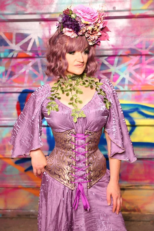 Wench Corset In Lavender Damask #41 - Sugarplums & Pixie Sticks Collection