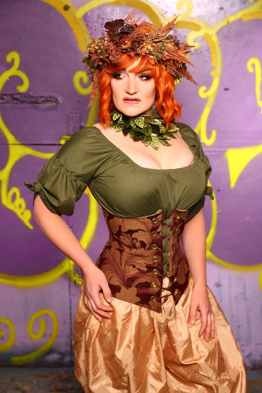 Wench Corset in Mulberry Vine #44 - Moss & Maple Collection