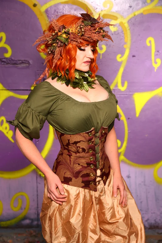 Wench Corset in Mulberry Vine #44 - Moss & Maple Collection