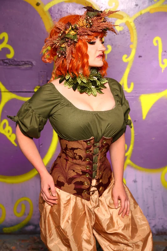 Wench Corset in Mulberry Vine #44 - Moss & Maple Collection