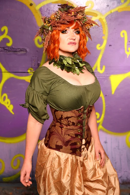 Wench Corset in Mulberry Vine #44 - Moss & Maple Collection