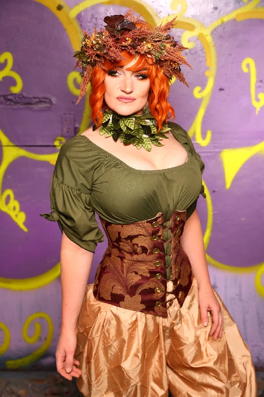 Wench Corset in Mulberry Vine #44 - Moss & Maple Collection