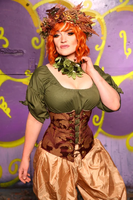 Wench Corset in Mulberry Vine #44 - Moss & Maple Collection