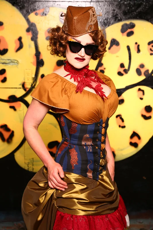 Wench Corset in Prowling Cats #45 - Kitty Kitty Bang Bang Collection