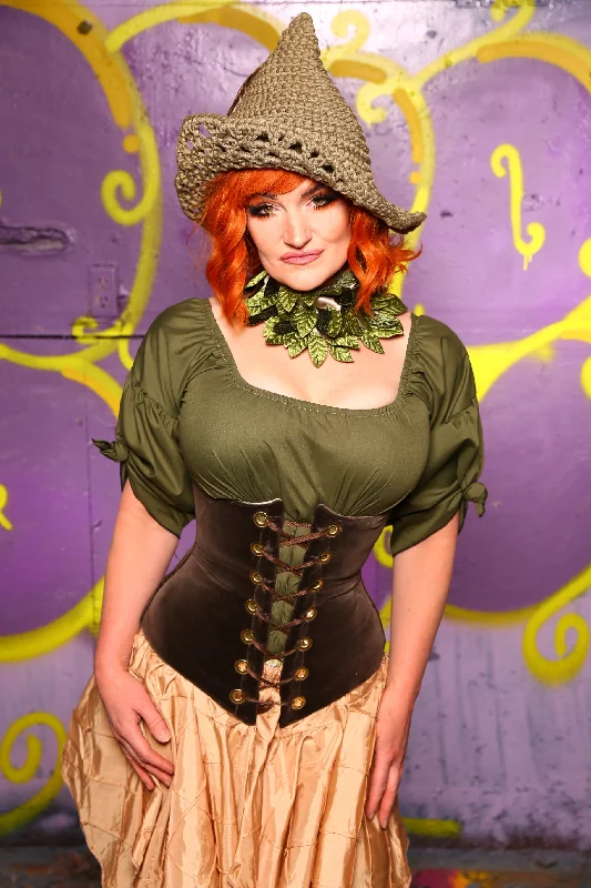 Wench Corset in Smoke Velvet #45 - Moss & Maple Collection