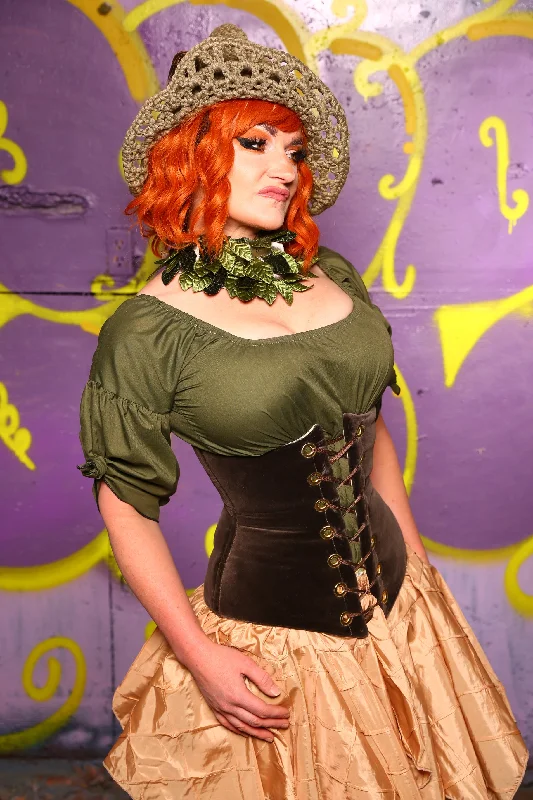 Wench Corset in Smoke Velvet #45 - Moss & Maple Collection