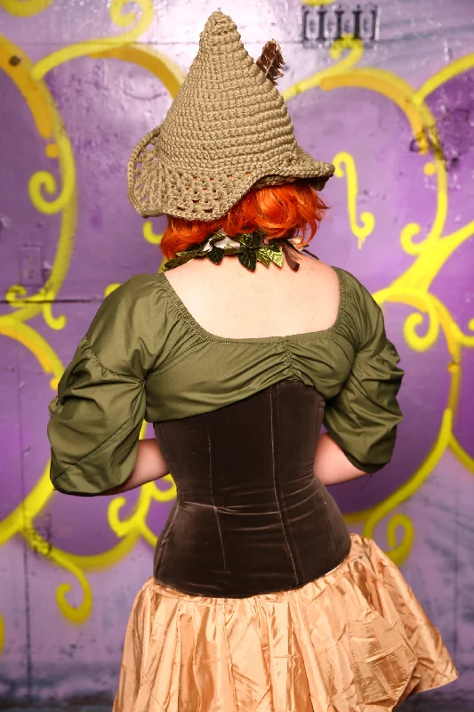 Wench Corset in Smoke Velvet #45 - Moss & Maple Collection