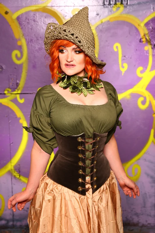 Wench Corset in Smoke Velvet #45 - Moss & Maple Collection