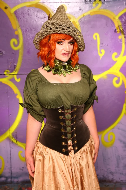 Wench Corset in Smoke Velvet #45 - Moss & Maple Collection