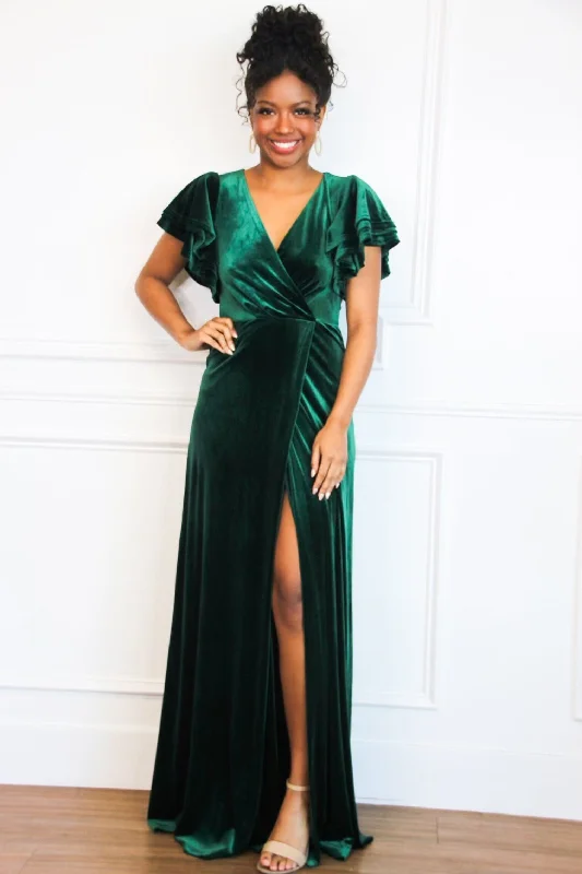 Campbell Velvet Maxi Dress: Emerald