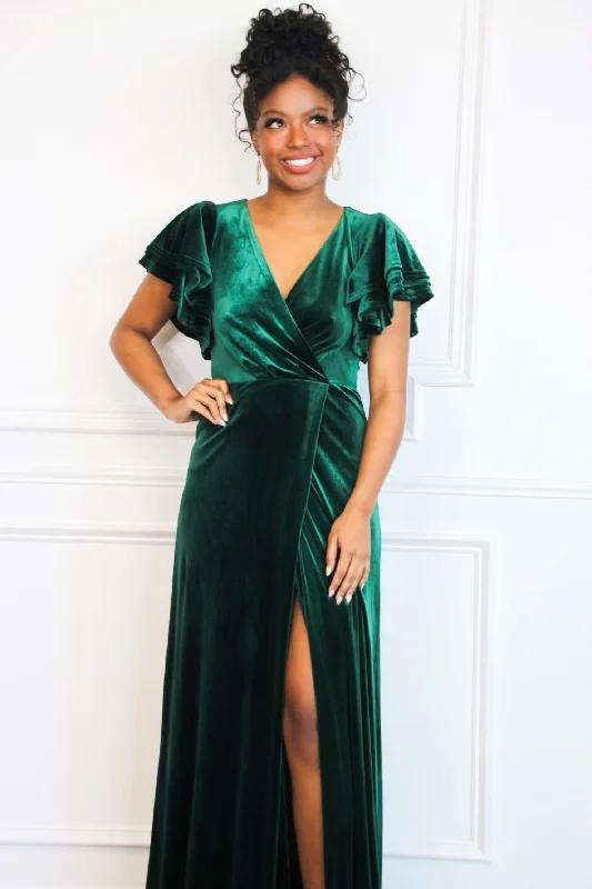 Campbell Velvet Maxi Dress: Emerald