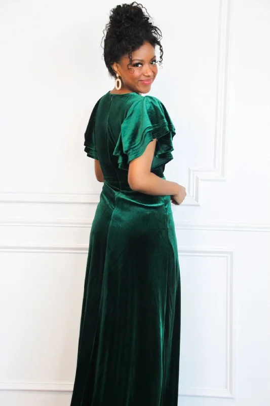 Campbell Velvet Maxi Dress: Emerald