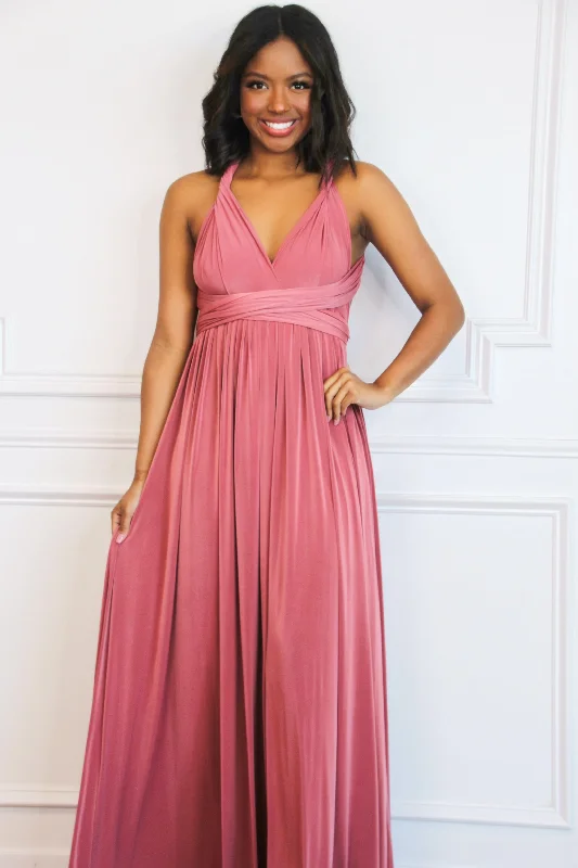 Enough For You Wrap Maxi Dress: Marsala