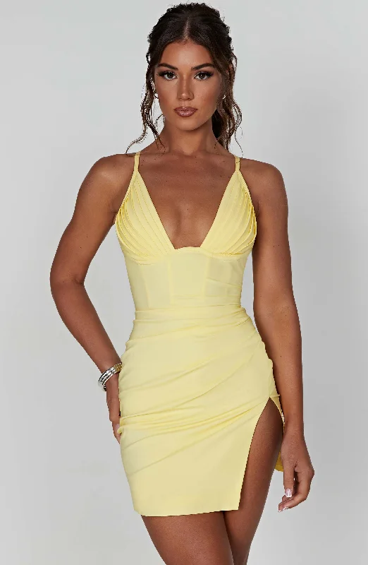 Aura Mini Dress - Lemon