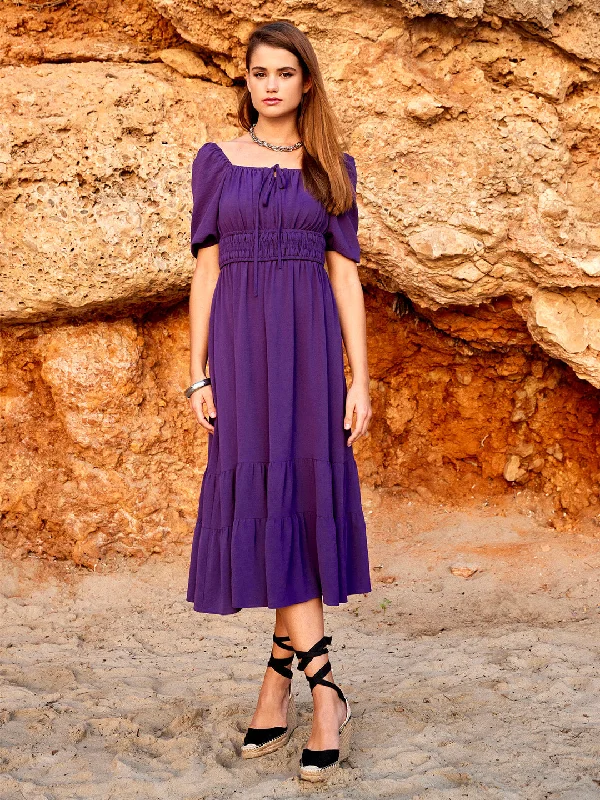 Madame Mauve Fit Flare Dress