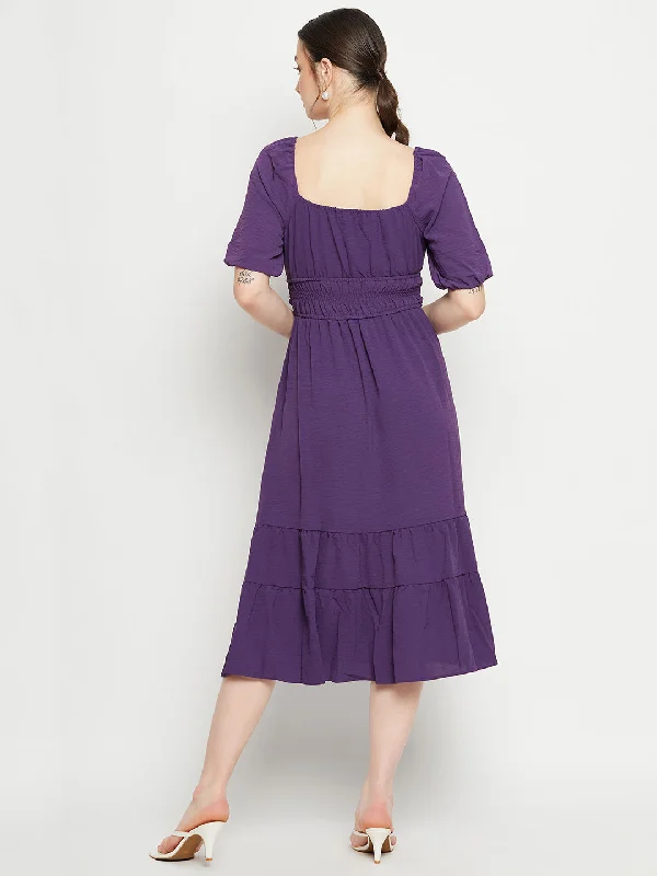 Madame Mauve Fit Flare Dress