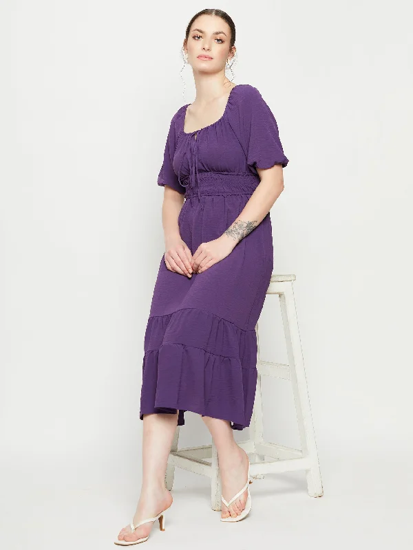 Madame Mauve Fit Flare Dress