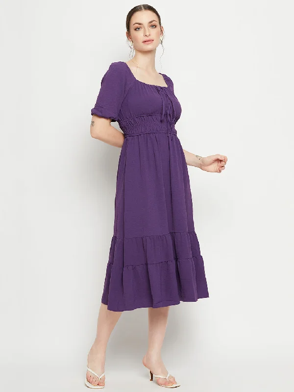 Madame Mauve Fit Flare Dress