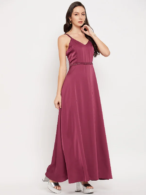 Madame Plum Cami Embellished Satin Dress