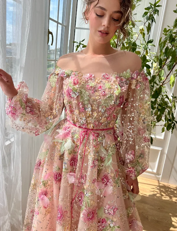 Morning Glow Blossom Gown