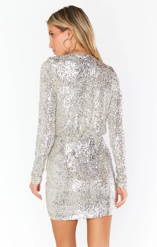 Party Hop Dress ~ Platinum Sequins