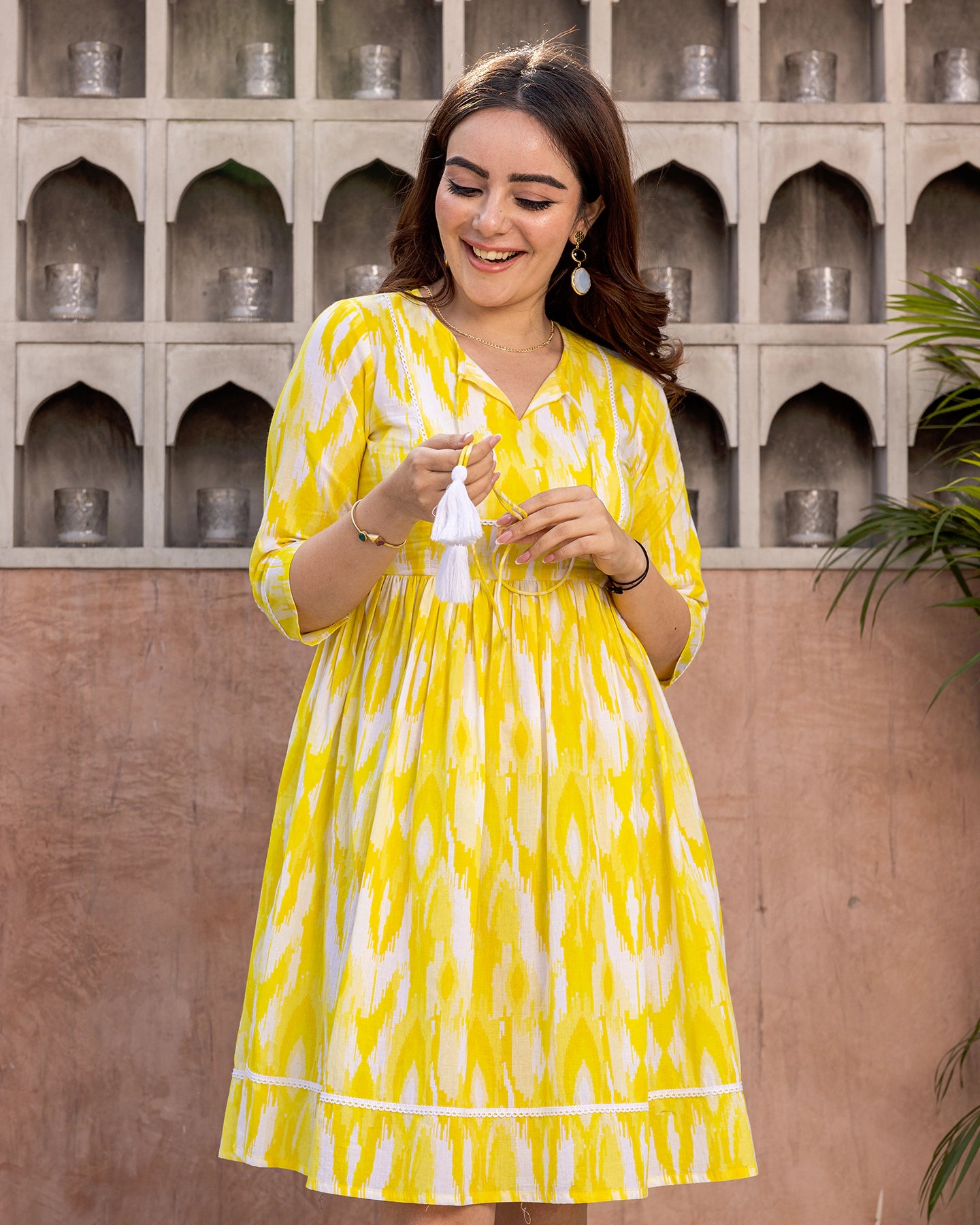 Sorbet Yellow Ikat Dress