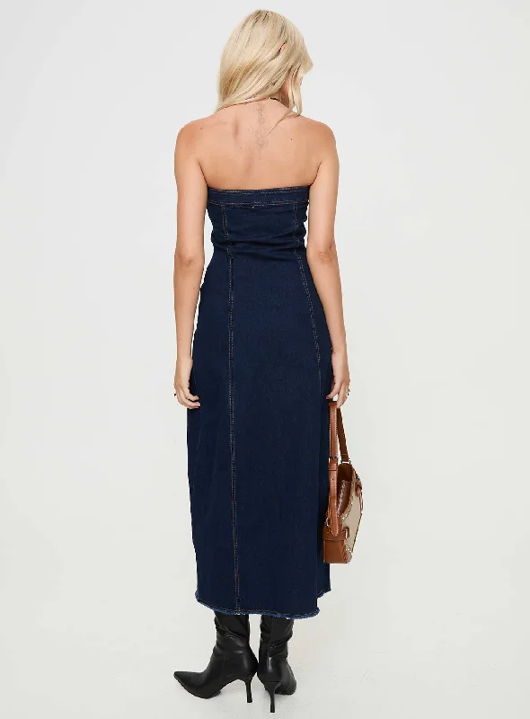 Stoltz Denim Midi Dress Blue