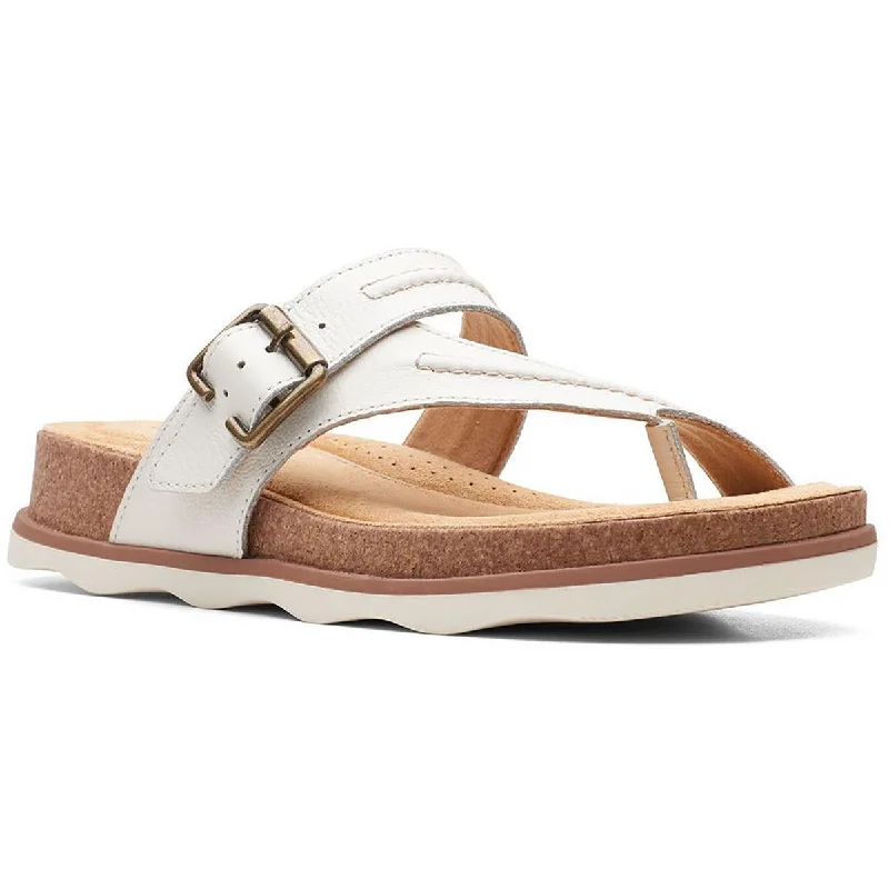 Clarks Womens Brynn Madi Buckle Cushioned Footbed Slide Sandals