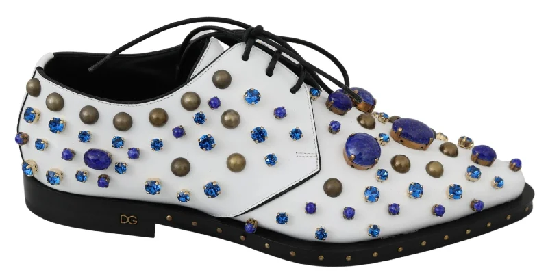 Dolce & Gabbana Elegant  Leather Dress Shoes With Women's Crystals