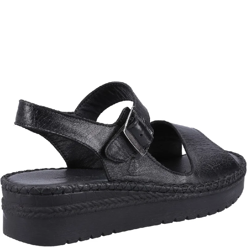 Black Stacey Leather Sandals