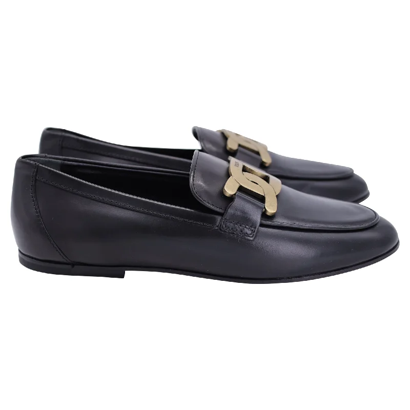 Tod's Kate Loafers in Black Leather