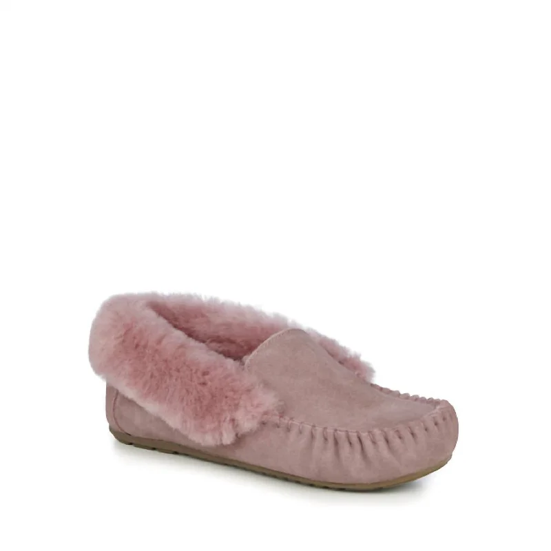 Women's Tomaree Cuff Moccasin Slipper In Blush