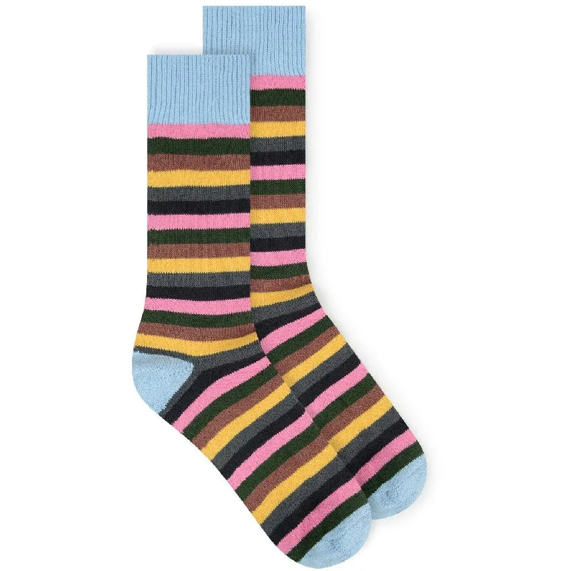 Multistripe Socks - Light Blue