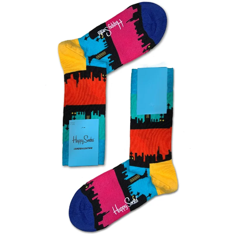 Happy Socks Kids Crew Socks - London Edition Skyline (7-9 Years Old)