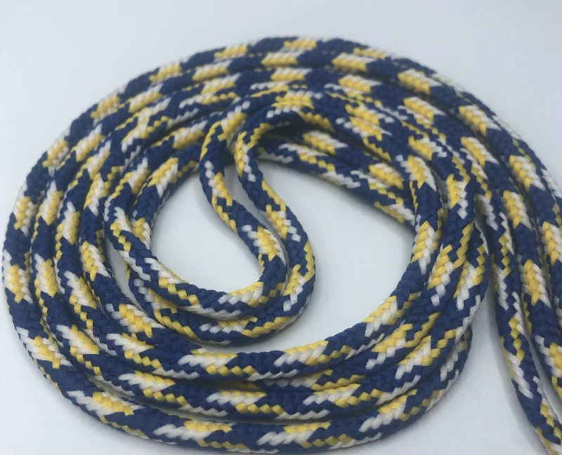 Round Multi-Color Shoelaces - Blue, Yellow and White