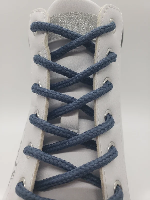 Round Solid Shoelaces - Denim Blue