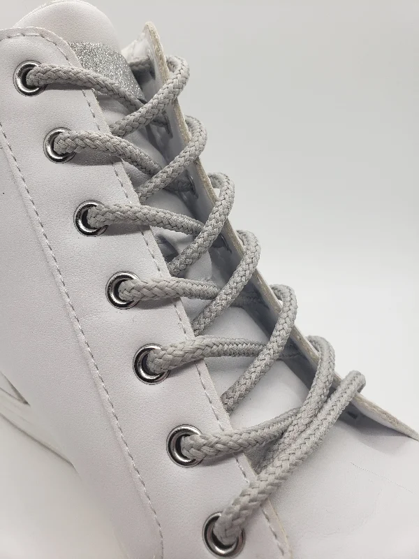 Round Solid Shoelaces - Silver Gray