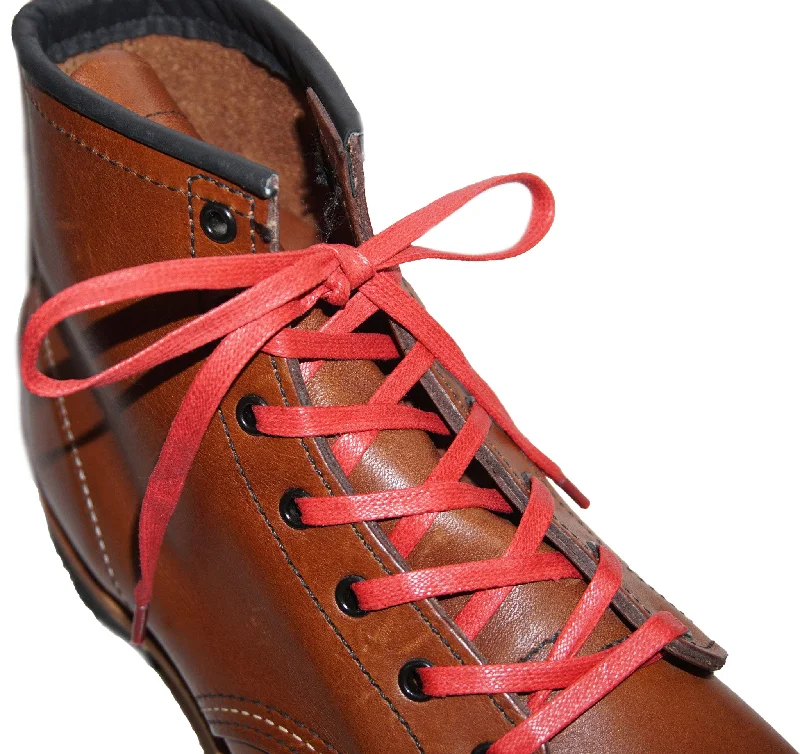 [Firebird Red] - Flat Waxed Cotton Shoelaces