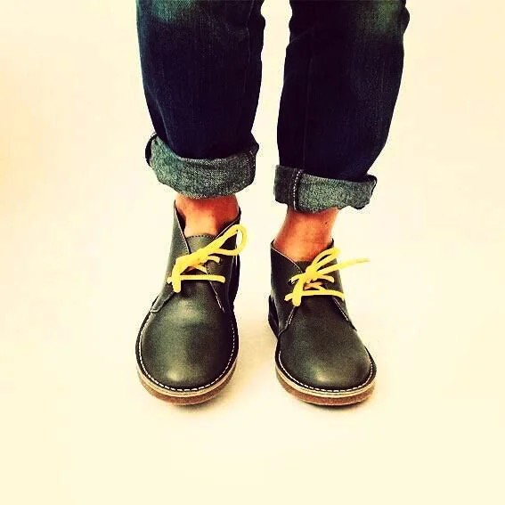 [Mustard Yellow] - Flat Woven Shoelaces