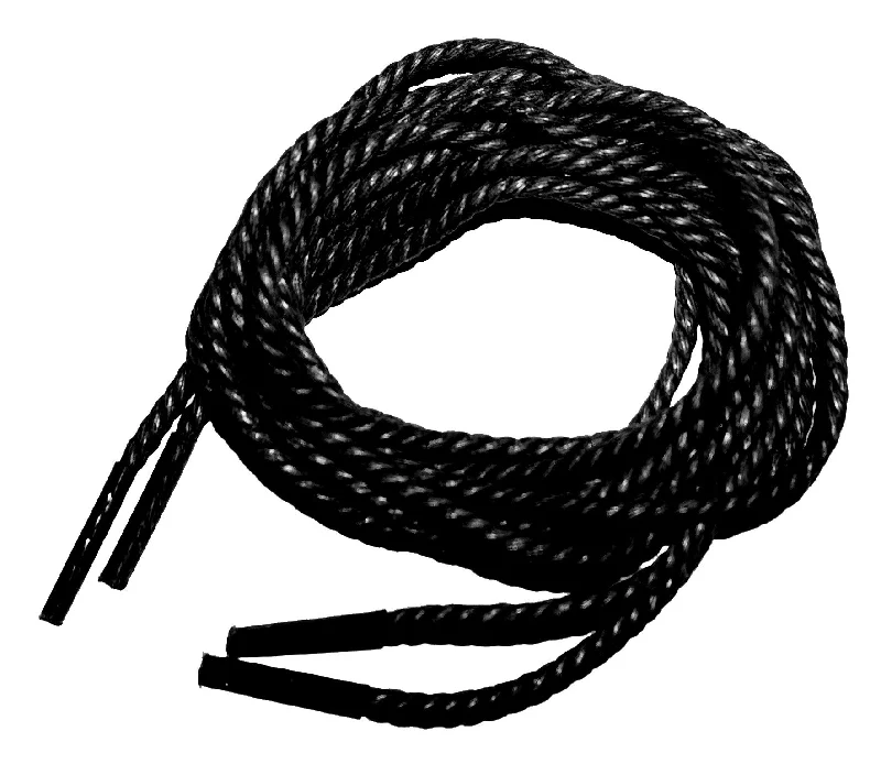 [Obsidian Black] - Round Waxed Thin Braided Hemp Rope Style Shoelaces